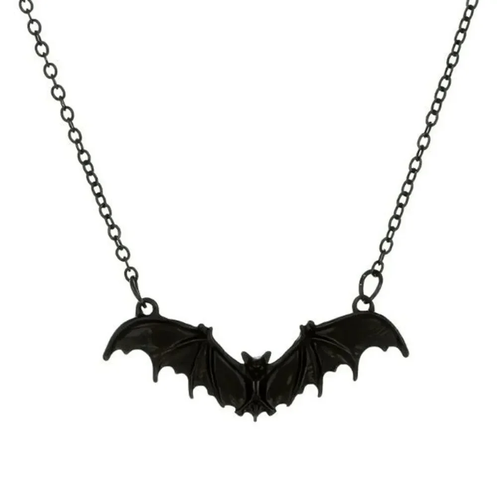 BLACK FLYING BAT VAMPIRE UNISEX PENDANT NECKLACE CHOKER
